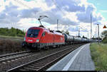 Kesselzug mit 1116 084-5 (Siemens ES64U2) ÖBB durchfährt den Hp Zscherben auf der Bahnstrecke Halle–Hann. Münden (KBS 590) Richtung Teutschenthal. [7.7.2020 | 9:39 Uhr]
