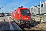 1116 270-0 (Siemens ES64U2) steht in Stuttgart Hbf abweichend auf Gleis 7.