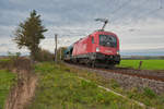 1116 123 mit einem ARS-Altmann Autotransportzug bei Uffenheim Richtung Ansbach, 27.10.2019