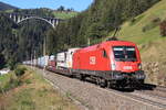 ÖBB 1116 102-5 als Zuglok einer ROLA von Wörgl Terminal Nord nach Brennersee bei der Bergfahrt.