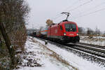 1116 264 ÖBB mit einem gemischten Güterzug bei Postbauer-Heng Richtung Regensburg, 01.12.2020