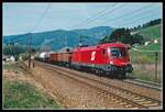 1116 010 mit G44714 nahe Mürzzuschlag am 29.04.2003.