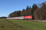 1116 102 war am 30. November 2024 bei Hufschlag mit einem  EC  in Richtung Salzburg unterwegs.