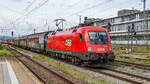 ÖBB 1116 091 mit Schiebewandwagen in Regensburg Hbf am 17.08.2024