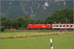 Die Innsbrucker 1116 095 bringt bei Niederaudorf den BB EuroCity 188  VAL GARDENA/GRDNERTAL  von Verona nach Mnchen.