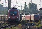 1116 266-6 steht nun mit einem Gterzug Richtung Kln zur Abfahrt bereit in Aachen-West, 19.7.10