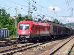 1116 016-5 zieht den  AUDI-Zug  bei Passau Richtung sterreich;110616