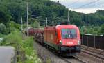 1116 164 war mit einem langen Gterzug Richtung Wien unterwegs, als am 07.07.12 Salzburg Kasern passiert wurde.
