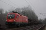 BB 1116 128 am 20.11.12 mit einem Autozug in Regensburg-Prfening. 