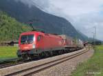 1116 098-3 folgt im Block am 03.05.13 mit ihrem Gterzug Richtung Brenner. Aufgenommen bei Niederaudorf.