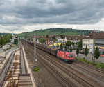 1116 185 mit DGS 50690 bei Oberesslingen Ri.Ulm am 3.7.2016.