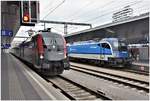 Railjet 1116 240 und CD Railjet 1216 235 in Wien Hbf.