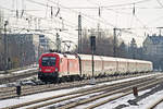 1116 048 fährt mit dem RJX 260 am Heimeranplatz/München vorüber.Bild 20.1.2019