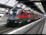 ÖBB - Lok 1116 220 mit RJ im  HB Zürich am 2024.09.27