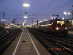 Der Railjet-Alltag ist in sterreich eingekehrt. Auf diesem Bild vom 16.12.2008 sind gleich drei Garnituren versammelt. Links ist die Lokomotive 1116 204-7 ( Spirit of Austria ) zu sehen, auf der rechten Seite 1116 218-7 ( Spirit of Zurich ) vor einer doppelten Garnitur, in deren Mitte sich 1116 205-4 ( Spirit of Europe ) befand.