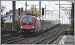 Railjet 165 mit 1116 207 bei Trbbach im St.Galler Rheintal.