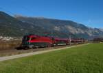 1116 243 mit einem Railjet am 17.11.2012 bei Schwaz.