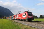 1116 249  ÖFB-Railjet  war am 10. September 2020 bei Niederaudorf im Inntal auf dem Weg nach Innsbruck.