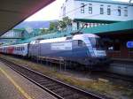 Die Siemens Lok heute am 7.7.2009 in Bregenz mit dem REX 5550 nach Lindau Hbf.