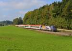 1116 077 mit einem OIC nach Wien am 03.10.2014 bei Hufschlag.