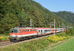 Totgeglaubte leben länger, dies bewies am 23. August 2024 einmal mehr die 1142 638.
Besagte Lok brachte an diesem Tag den IC 600  Bosruck  von Graz nach Linz an der Donau, und das Belegbild enstand in Pernegg an der Mur.