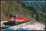 1142 591 + 1116 074 mit G58664 (Eisenerz - Leoben Donawitz) am 23.02.2003 bei Jassingau.