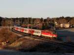 Die 1142 640 mit einem M nach München am 24.12.2013 unterwegs bei Teisendorf.