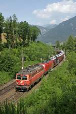 1142.567+1116 fahren vor dem Schneeberg mit G-46735 bei Küb bergwärts. 13.6.15