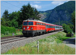 Auch diese Fotostelle ist  gestorben  1142 682 in herrlichstem Altlack mit ihrem OIC 559 „Stadt Bruck an der Mur“ von Wien nach Graz zwischen Peggau-Deutschfeistritz und Graz am 29.7.2009 aufgenommen.