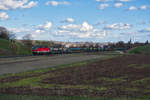 1144 274 mit einem leeren ARS Altmann Autotransportzug bei Fahlenbach Richtung Ingolstadt, 18.03.2019