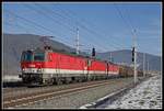 1144 227 + 1144 093 + 1144 234 mit Güterzug bei Mitterdorf - Veitsch am 10.01.2020.