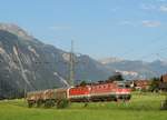 Radin/Braz - 1. August 2020 : 1144 052 + 012 mit einem kleinen Güterzüge auf der Arlbergbahn bergwärtz unterwegs.