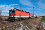 1144 008 mit REX 2832, am 29.03.2016 in frühlingshafter Stimmung, unterwegs auf der Franz Jofes's Bahn, kurz vor Absdorf-Hippersdorf.