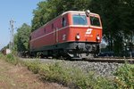 Zur Überraschung des in Lindau-Zech stehenden Fotografen zog am 10.09.2016 kein Taurus sondern die orangerote 1144.40 den in Lindau-Reutin übernommenen Containerzug von Hamburg-Altenwerder nach Wolfurt.