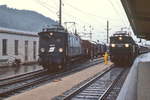 Veteranentreffen im August 1982 im Bahnhof Feldkirch: 1180.05 und 1670.22