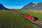 Der RJ 87 von München HBF nach Bologna Centrale wird eigentlich planmäßig mit einer Lok der Baureihe 1293 bespannt.