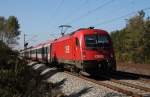 1216 020 mit EC von Mnchen Hbf nach Verona.Aufgenommen am 10.10.10 bei Haar.