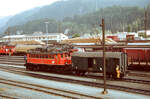 Ellok 1245.519 (ÖBB) beim Rangieren im Verschiebebahnhof Arnoldstein (August 1983)