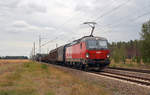 1293 006 der ÖBB führte am 07.09.19 einen Langschienenzug durch Marxdorf Richtung Falkenberg(E).