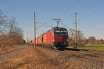 1293 194 der ÖBB führte am 28.01.24 einen Wascosa-Silozug durch Wittenberg-Labetz Richtung Falkenberg(E).