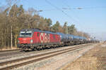 1293 199-6 mit einem Kesselzug gesehen in Mainbernheim am 05.03.2025.