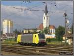 Wegen einer SLB Triebfahrzeugfhrerschulung kam die 189 990 auch ins Murtal,am 04.08.2007 fhrt sie als SLZ 95861 durch den Bahnhof Knittelfeld.