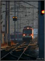 Triebwagen 4010 001 fhrt mit IC 518 Karl Bhm in den Bahnhof St.