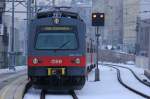 15.2.2013: 4020-215 als S45 der Wiener S-Bahn am Weg von Wien-Htteldorf nach Wien-Handelskai auf der Vorortelinie. Dank der alpinen Ski-WM wurden die 4124 (Talent) aus Wien abgezogen und fristen ein Shuttle-Zug-Dasein in der Steiermark.
