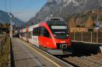 BB 4023 006-2 mit 5068 (S-Bahn S3 von Berchtesgaden ber Salzburg Hbf. nach Schwarzach-St. Veit), Pfarrwerfen, 02.11.2007