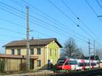 Der  Nummernlose4023  mit dem Namen  OBERALM  der Linie Salzburg ist soeben als R3064 in den Bhf.