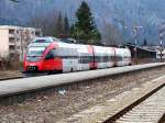 4023 010-1 Linie Salzburg als RB 5078 verlt am 07.03.2007 den Bahnhof Bad Reichenhall in Richtung Freilassingen - Salzburg.