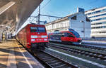 101 068-5 hält mit EC 114  Wörthersee  in Salzburg Hbf.