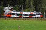 BB BR 4023 003-9 kurz nach dem Verlassen des Bahnsteigs von Leogang-Steinberge auf dem Weg nach Saalfelden am 20.08.2013