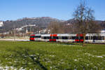 Ein 4024 als S-Bahn Richtung Bregenz bei Schwarzach. 13.2.18